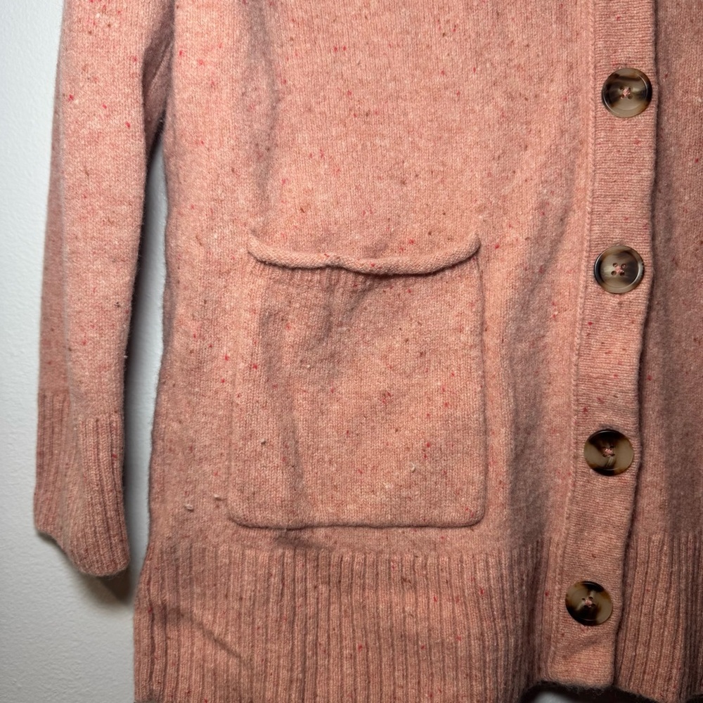 Madewell Donegal Maysfield Cardigan Sweater 100% Wool Pink Size S - Picture 3 of 7